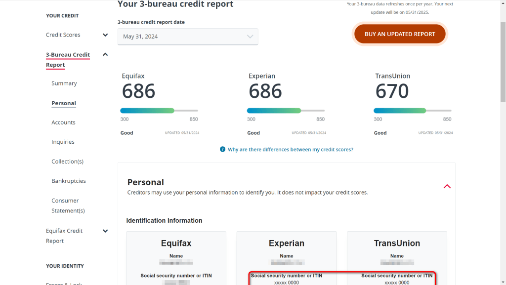 如何用ITIN注册Equifax查看自己的美国信用 7 2024 06 10 215558