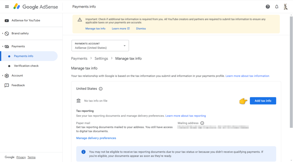 如何用ITIN为美国区Google AdSense添加税务信息 2 2024 06 18 230831