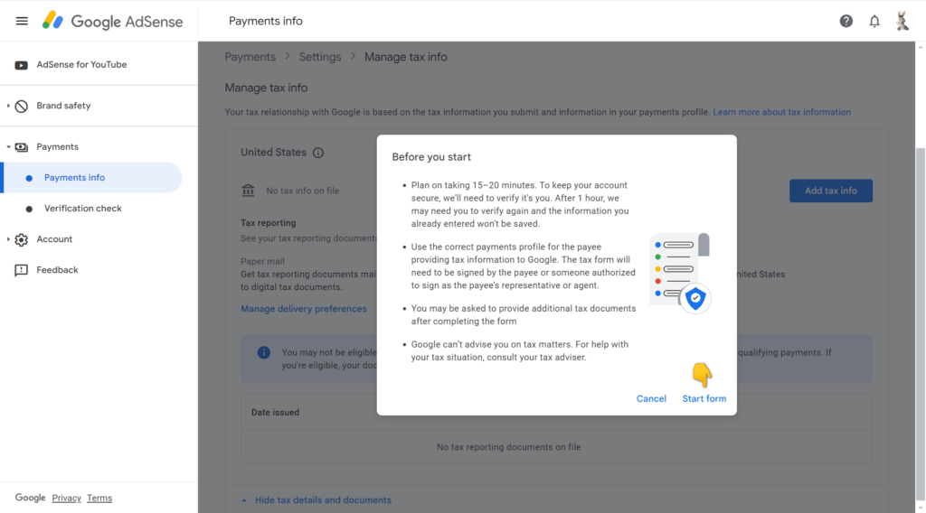 如何用ITIN为美国区Google AdSense添加税务信息 3 2024 06 18 230959