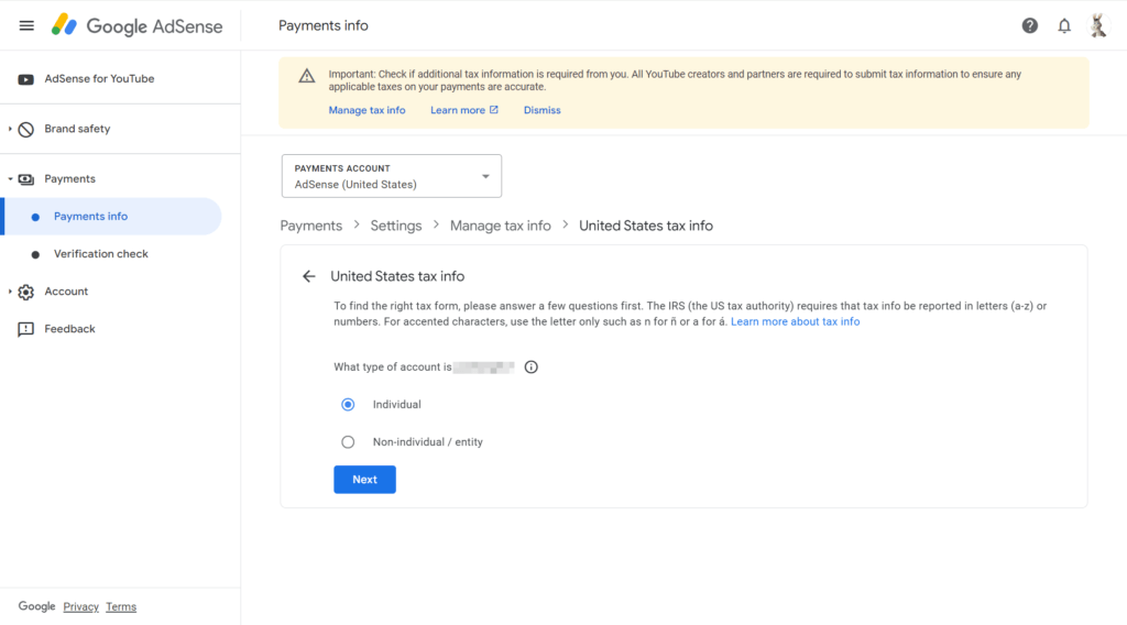 如何用ITIN为美国区Google AdSense添加税务信息 4 2024 06 18 231111