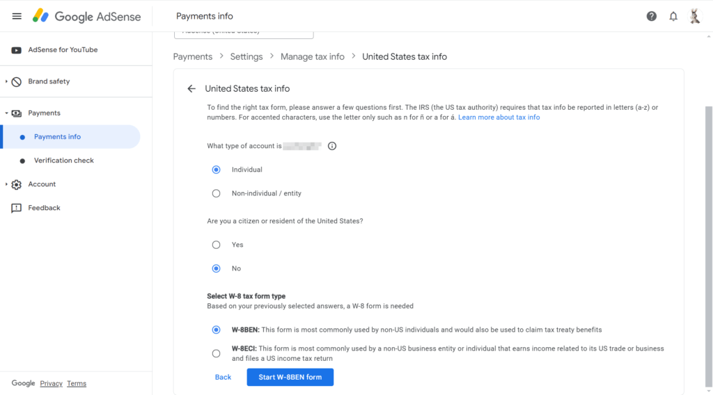 如何用ITIN为美国区Google AdSense添加税务信息 6 2024 06 18 231325
